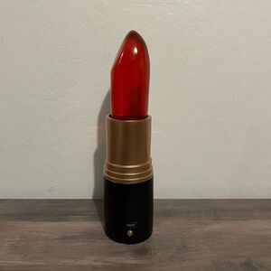 Rachel Zoe Red Lipstick LED Lamp Gold & Black Base USB Rechargeable